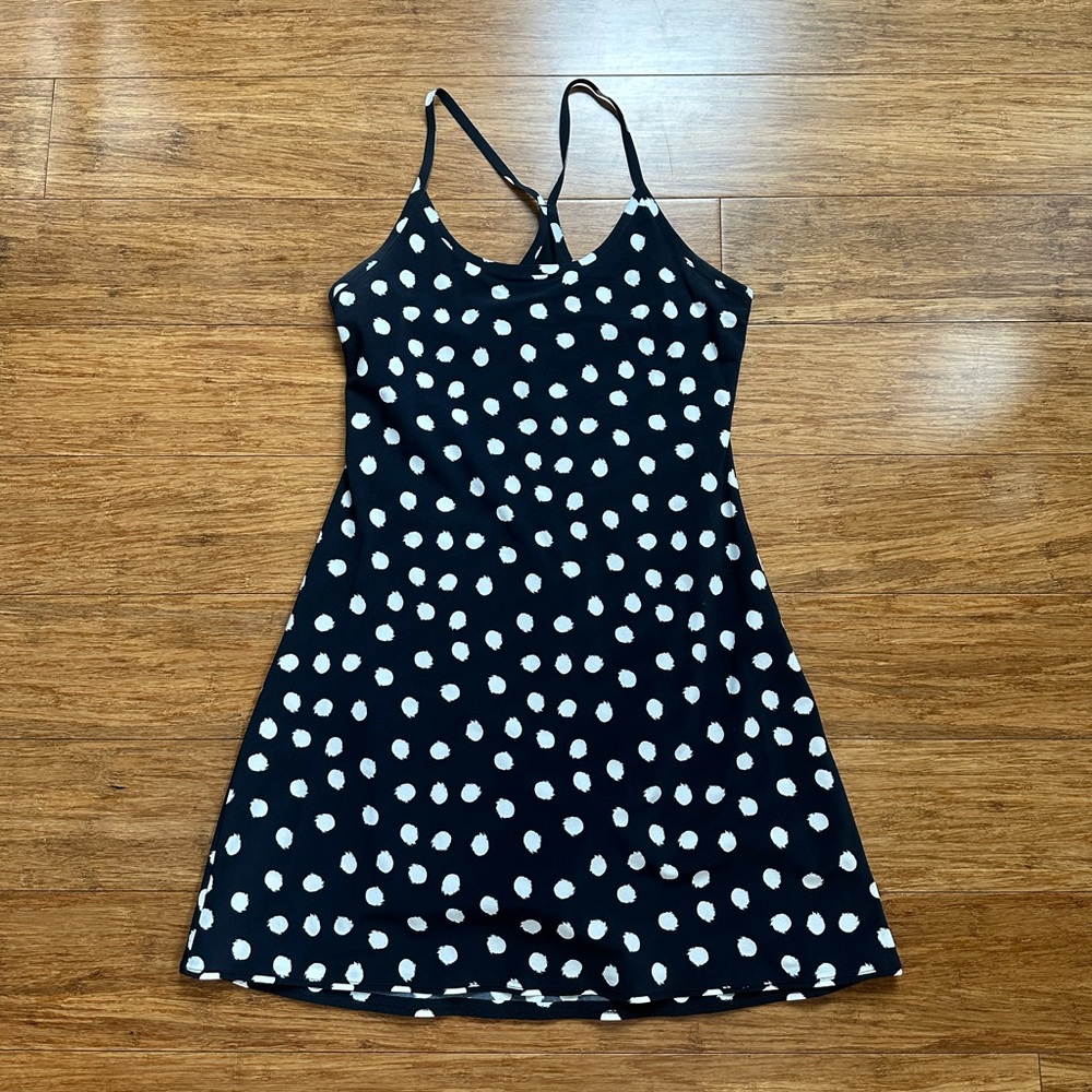 Outdoor Voices Exercise Dress - Black and White Polka Dot
